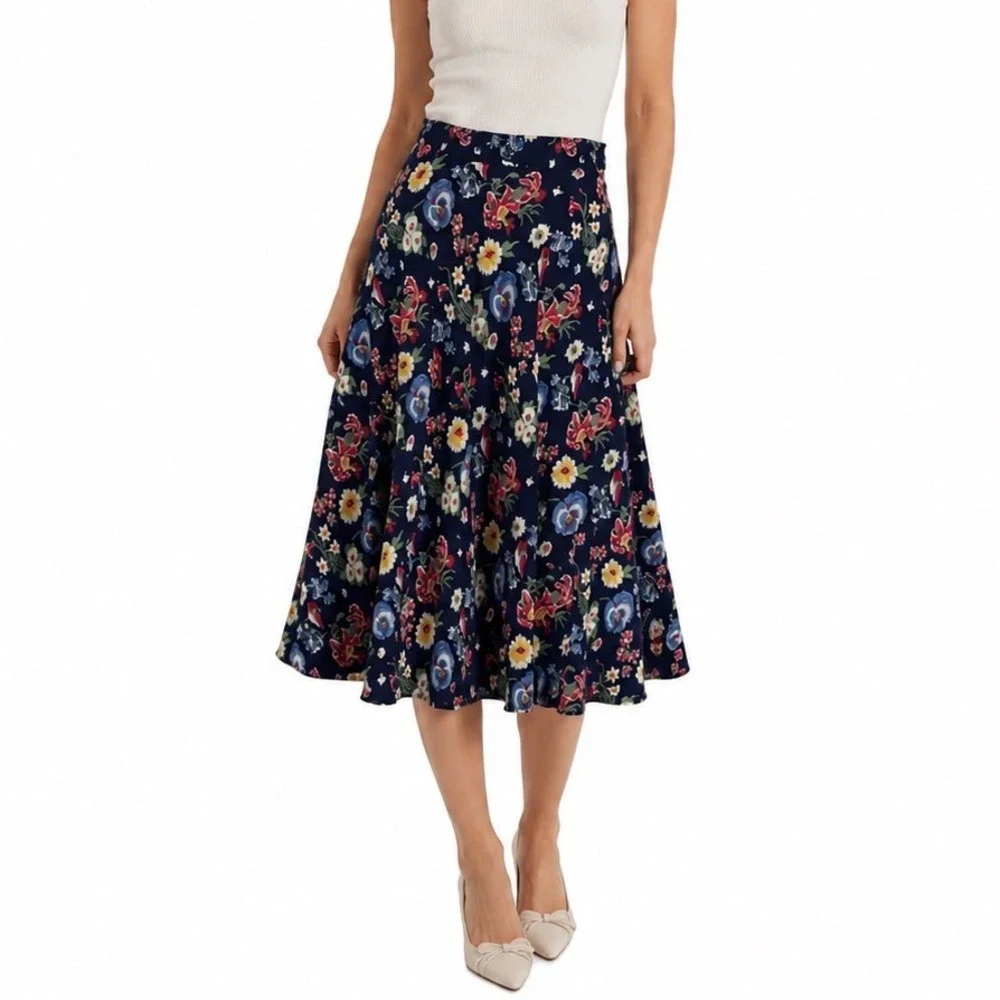 Vintage 90's Herman Geist Mini Skirt Colorful Floral Spring‎ Summer 6 Petite